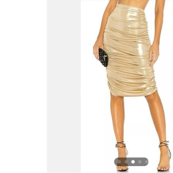 Vintage Norma Kamali Gold Ruched ensemble matching set size XS simply stunning - Picture 3 of 13